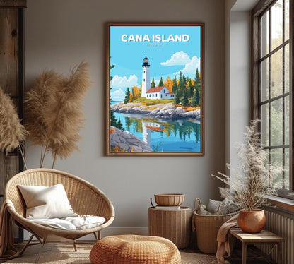 Cana Island Travel Poster, Cana Island Wall Art, Lake Michigan Photo Print, Cana Island Artwork, Home Décor, Wisconsin Poster