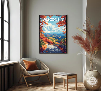 Wisconsin Travel Poster, Wisconsin Wall Art, Wisconsin Photo Print, Wisconsin Artwork, Home Décor, Wisconsin Poster