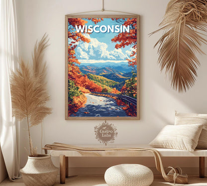 Wisconsin Travel Poster, Wisconsin Wall Art, Wisconsin Photo Print, Wisconsin Artwork, Home Décor, Wisconsin Poster