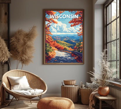Wisconsin Travel Poster, Wisconsin Wall Art, Wisconsin Photo Print, Wisconsin Artwork, Home Décor, Wisconsin Poster