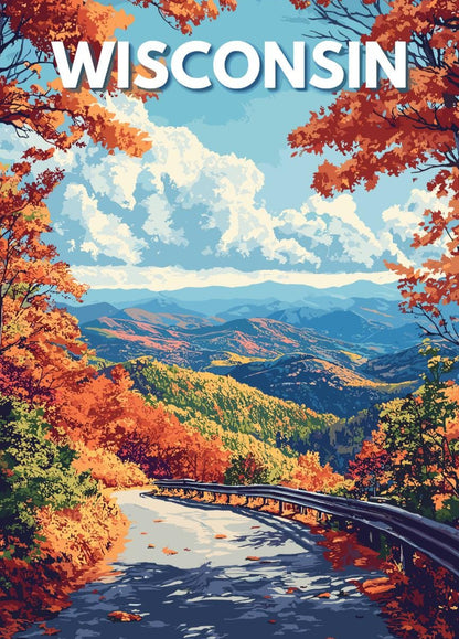 Wisconsin Travel Poster, Wisconsin Wall Art, Wisconsin Photo Print, Wisconsin Artwork, Home Décor, Wisconsin Poster