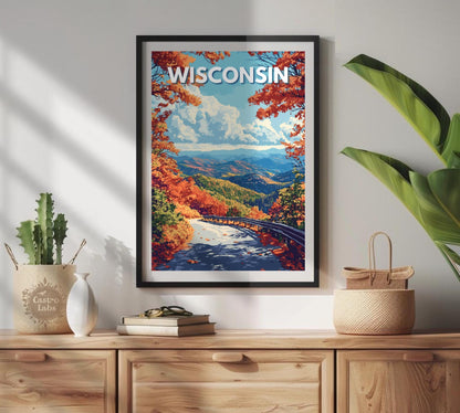 Wisconsin Travel Poster, Wisconsin Wall Art, Wisconsin Photo Print, Wisconsin Artwork, Home Décor, Wisconsin Poster