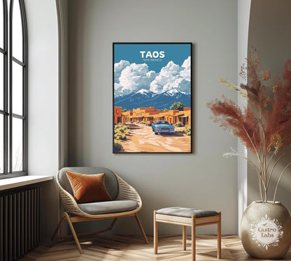 Taos Travel Poster, Taos New Mexico Wall Art, Taos Photo Print, Taos Artwork, Home Décor, New Mexico Poster, Taos Art, New Mexico Wall Art