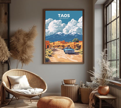 Taos Travel Poster, Taos New Mexico Wall Art, Taos Photo Print, Taos Artwork, Home Décor, New Mexico Poster, Taos Art, New Mexico Wall Art