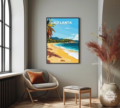 Koh Lanta Poster, Koh Lanta Travel Poster, Koh Lanta Artwork, Home Décor, Koh Lanta Painting, Thailand  Poster, Thailand Wall Art, Lanta Art