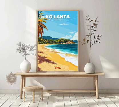 Koh Lanta Poster, Koh Lanta Travel Poster, Koh Lanta Artwork, Home Décor, Koh Lanta Painting, Thailand  Poster, Thailand Wall Art, Lanta Art