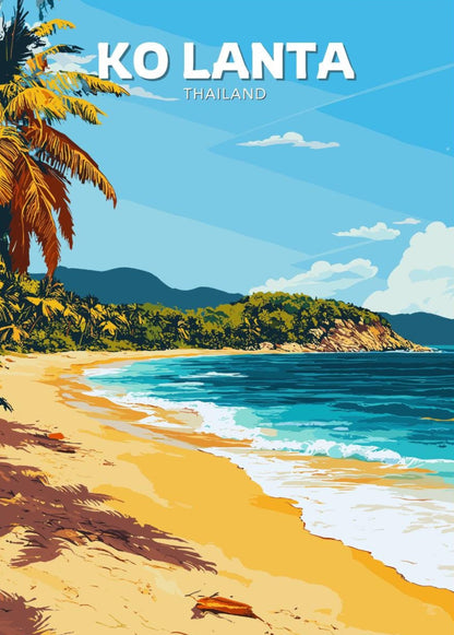 Koh Lanta Poster, Koh Lanta Travel Poster, Koh Lanta Artwork, Home Décor, Koh Lanta Painting, Thailand  Poster, Thailand Wall Art, Lanta Art