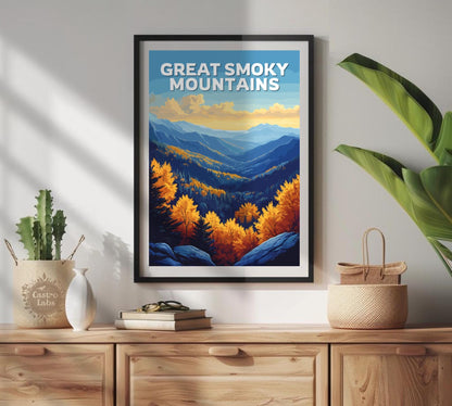 The Great Smoky Mountains Poster, Great Smoky Mountains Travel Poster, Blue Ridge Mountains Artwork, Home Décor, Tennessee Poster, NC Poster