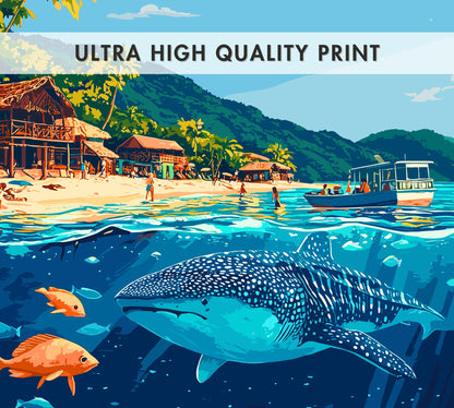 Oslob Poster, Oslob Travel Poster, Oslob Artwork, Home Décor, Oslob Painting, Philippines Poster, Philippines Wall Art, Whale Shark Poster