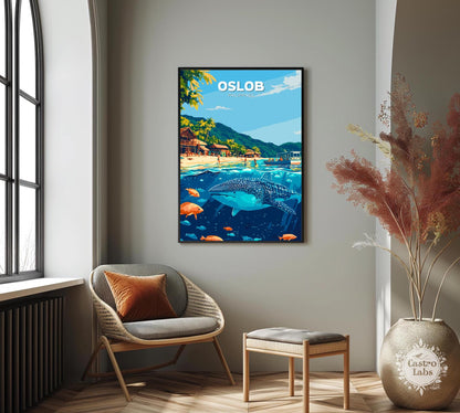 Oslob Poster, Oslob Travel Poster, Oslob Artwork, Home Décor, Oslob Painting, Philippines Poster, Philippines Wall Art, Whale Shark Poster