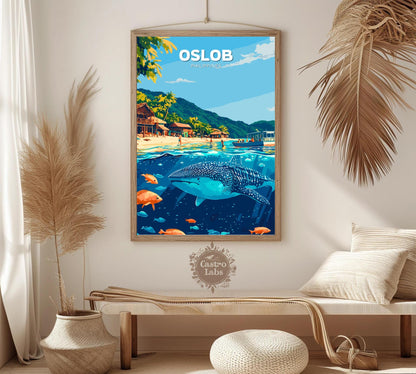 Oslob Poster, Oslob Travel Poster, Oslob Artwork, Home Décor, Oslob Painting, Philippines Poster, Philippines Wall Art, Whale Shark Poster