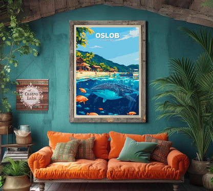 Oslob Poster, Oslob Travel Poster, Oslob Artwork, Home Décor, Oslob Painting, Philippines Poster, Philippines Wall Art, Whale Shark Poster