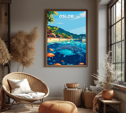 Oslob Poster, Oslob Travel Poster, Oslob Artwork, Home Décor, Oslob Painting, Philippines Poster, Philippines Wall Art, Whale Shark Poster
