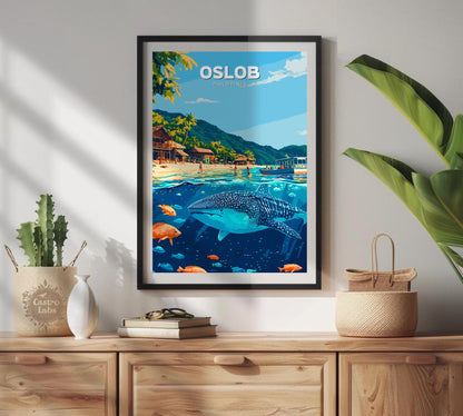 Oslob Poster, Oslob Travel Poster, Oslob Artwork, Home Décor, Oslob Painting, Philippines Poster, Philippines Wall Art, Whale Shark Poster