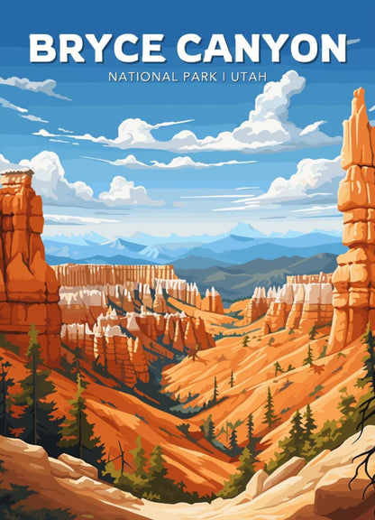 Bryce Canyon Travel Poster, Bryce Canyon Wall Art, Bryce Canyon Print, Bryce Canyon Artwork, Home Décor, Bryce Canyon National Park