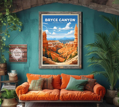 Bryce Canyon Travel Poster, Bryce Canyon Wall Art, Bryce Canyon Print, Bryce Canyon Artwork, Home Décor, Bryce Canyon National Park