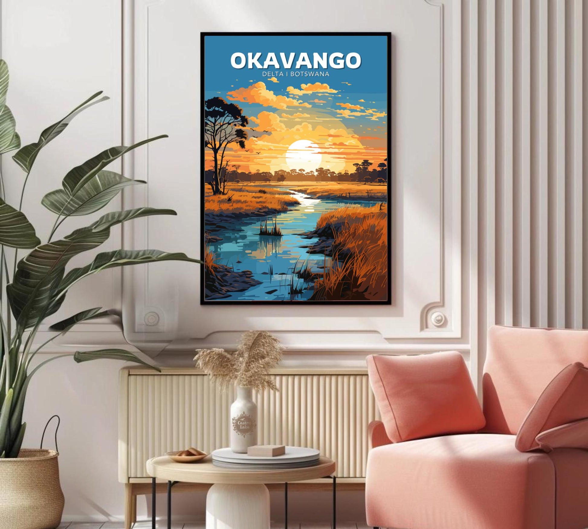 Okavango Travel Poster,  Okavango Delta National Park Wall Art, Okavango Park, Africa National Parks Poster, Home Décor, Botswana Poster