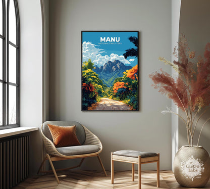 Manu Travel Poster, Parque Nacional del Manu Poster, Manu National park, Peru Poster, Home Décor, Peru National park, National park poster