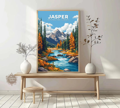 Jasper Travel Poster,  Jasper National Park Print, Jasper Park, Canada National Park Poster, Home Décor, Alberta Poster, Canadian Rockies