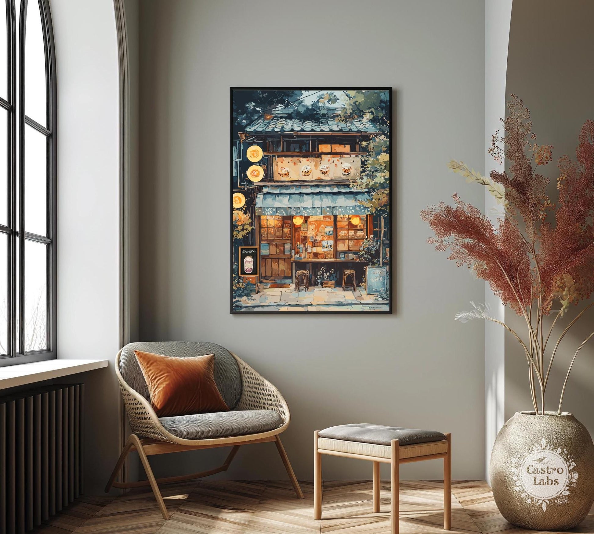 Bubble Tea Shop Print,  Bubble Tea Shop Japan Poster, Bubble Tea Shop Tokyo, Bubble Tea Art, Home Décor, Boba Tea Art, Japanese Boba Poster, Bubble Tea Shop Art