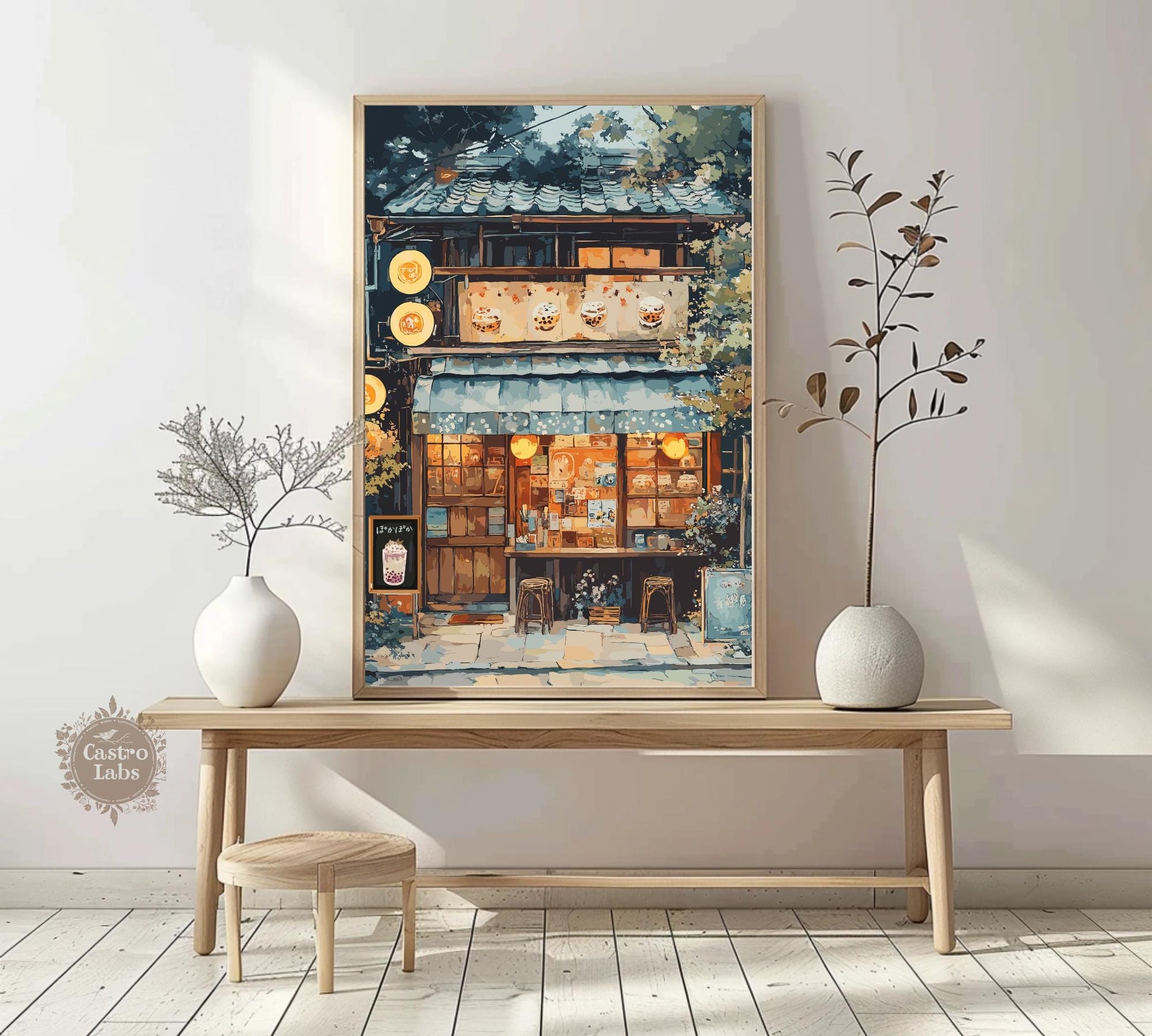 Bubble Tea Shop Print,  Bubble Tea Shop Japan Poster, Bubble Tea Shop Tokyo, Bubble Tea Art, Home Décor, Boba Tea Art, Japanese Boba Poster, Bubble Tea Shop Art