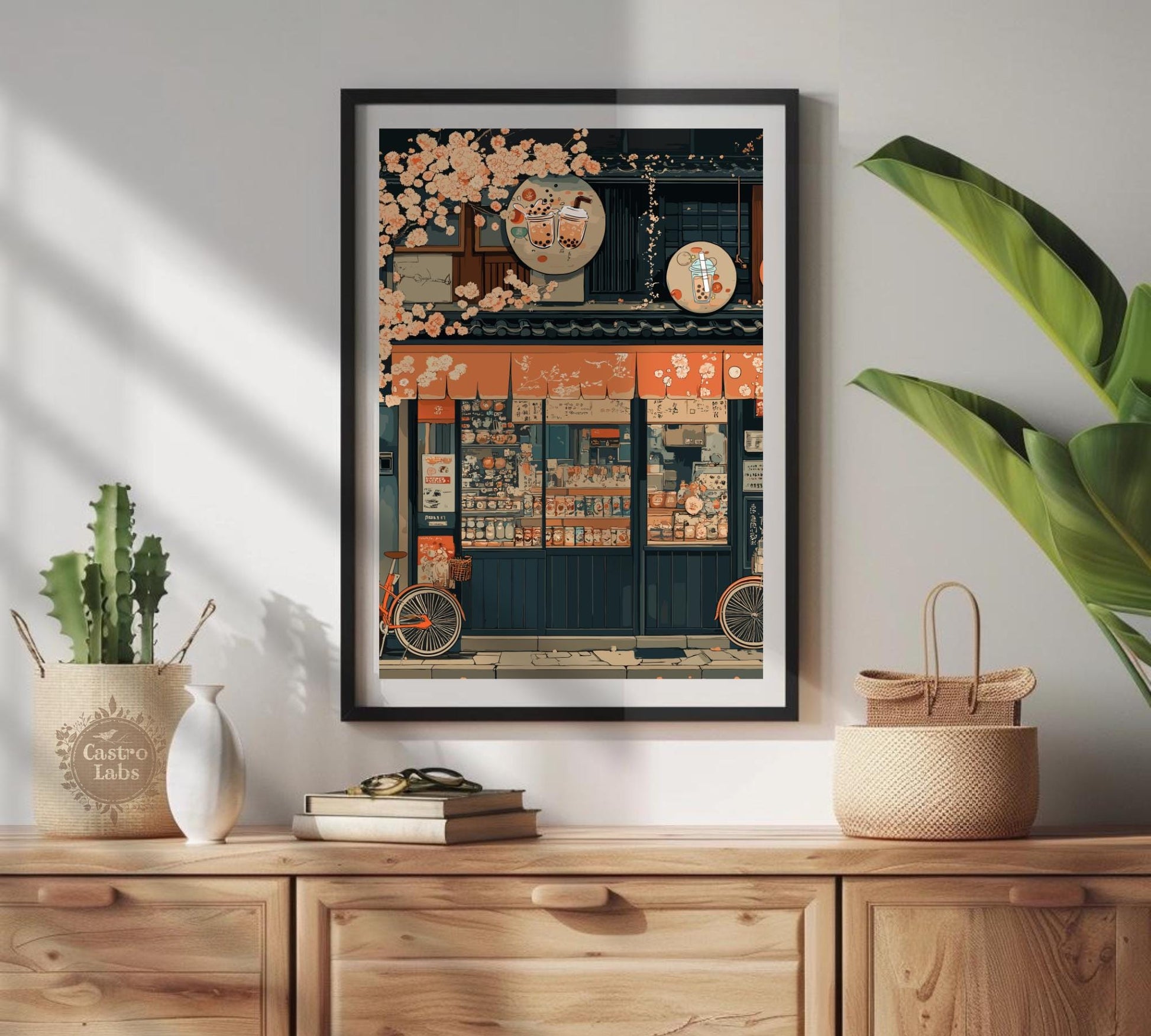 Bubble Tea Shop Poster,  Bubble Tea Shop Japan Print, Bubble Tea Shop Tokyo, Bubble Tea Poster, Home Décor, Boba Tea Art, Japanese Boba Poster, Bubble Tea Shop Art