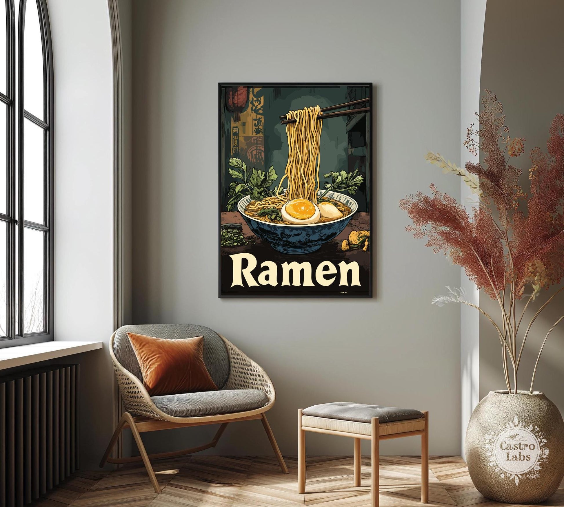 Ramen Print,  Ramen Poster, Noodles Poster, Ramen Noodles Poster, Home Décor, Spicy Noodles Art, Cup Ramen Print, Ramen Bowl Poster
