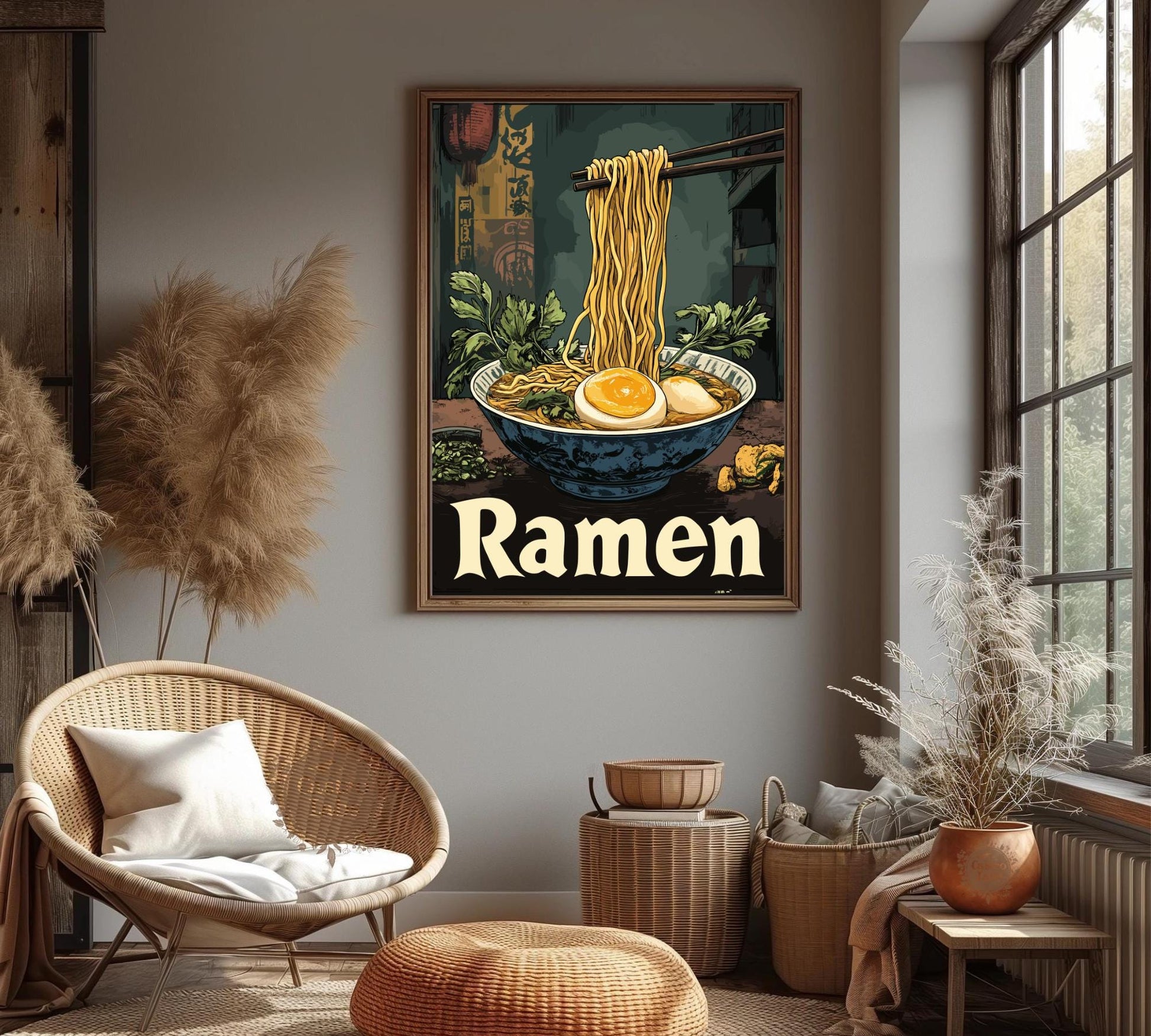 Ramen Print,  Ramen Poster, Noodles Poster, Ramen Noodles Poster, Home Décor, Spicy Noodles Art, Cup Ramen Print, Ramen Bowl Poster