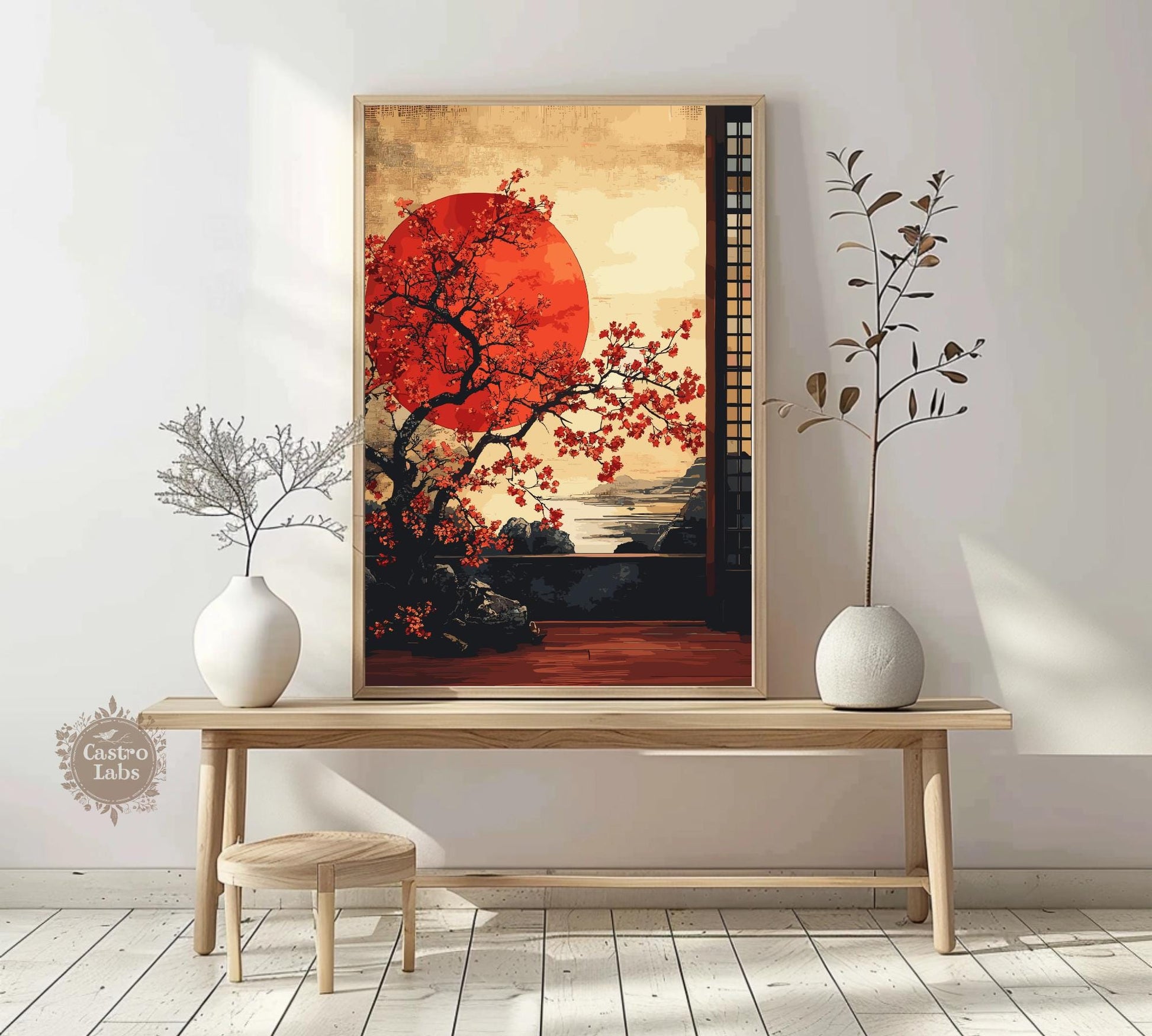 Zen Garden Poster,  Zen Garden Print, Japanese Garden Poster, Japanese dry garden Print, Home Décor, Japanese rock garden Poster, Zen Garden, Japandi