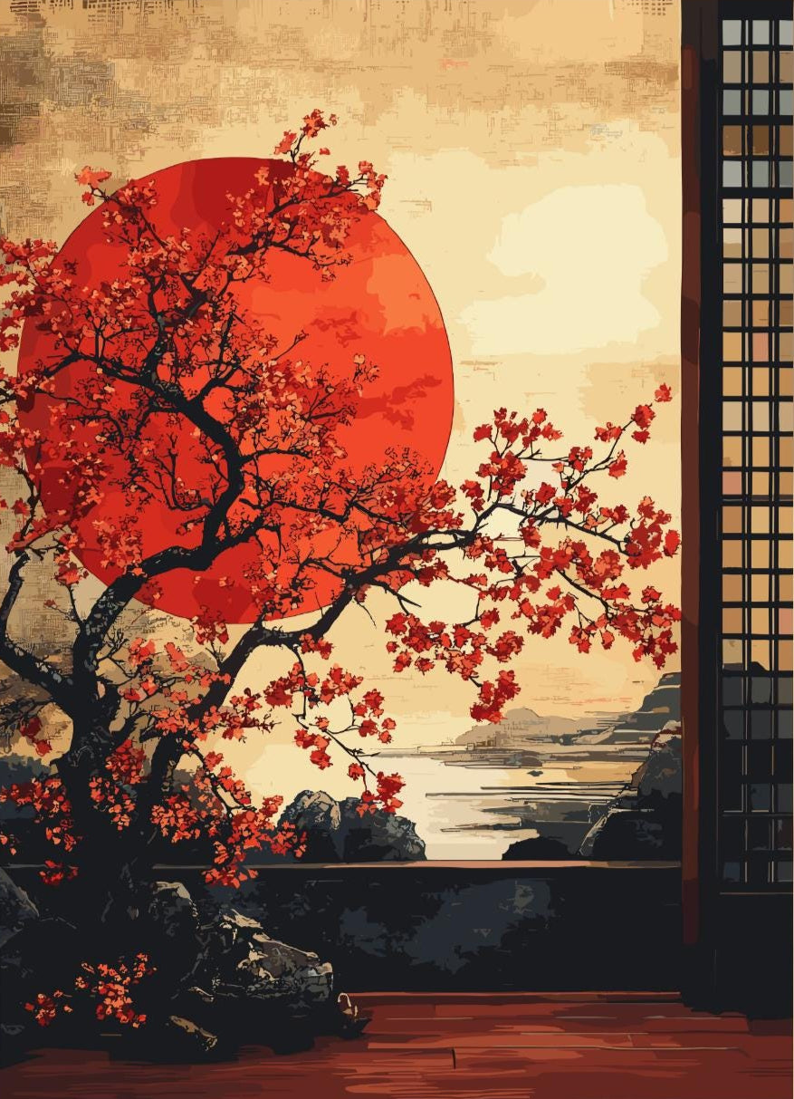Zen Garden Poster,  Zen Garden Print, Japanese Garden Poster, Japanese dry garden Print, Home Décor, Japanese rock garden Poster, Zen Garden, Japandi