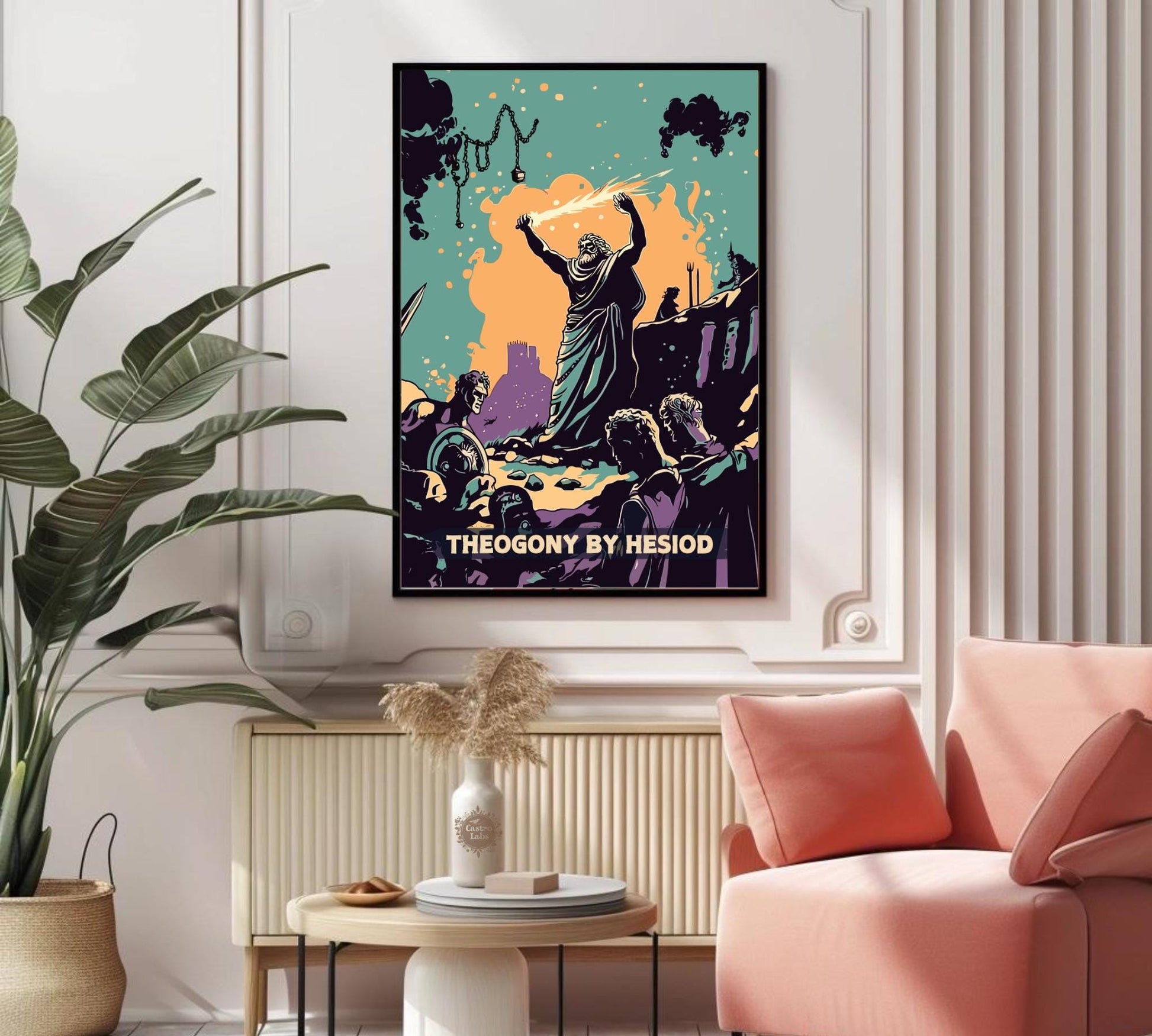 Theogony by Hesiod Poster, Theogony Poem by Hesiod, Greek Mythology, Theogony Poster, Ancient Greek Art, Hesiod