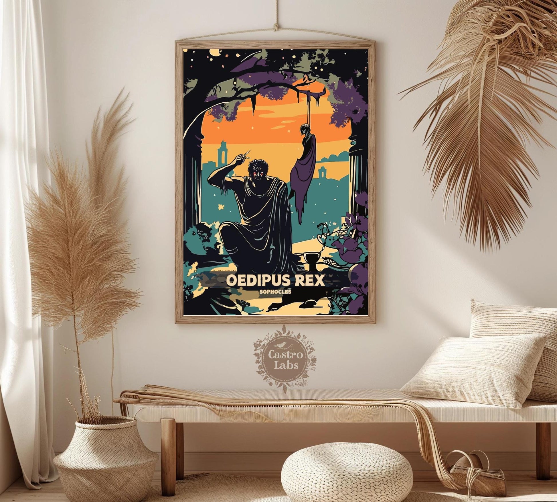 Oedipus Rex Poster, Oedipus Tyrannus Poster, Greek Mythology, Oedipus the King Poster, Ancient Greek Art, Athenian tragedy by Sophocles Art
