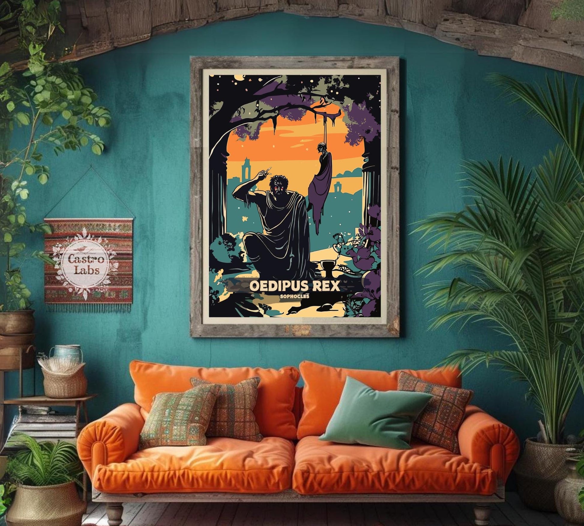 Oedipus Rex Poster, Oedipus Tyrannus Poster, Greek Mythology, Oedipus the King Poster, Ancient Greek Art, Athenian tragedy by Sophocles Art
