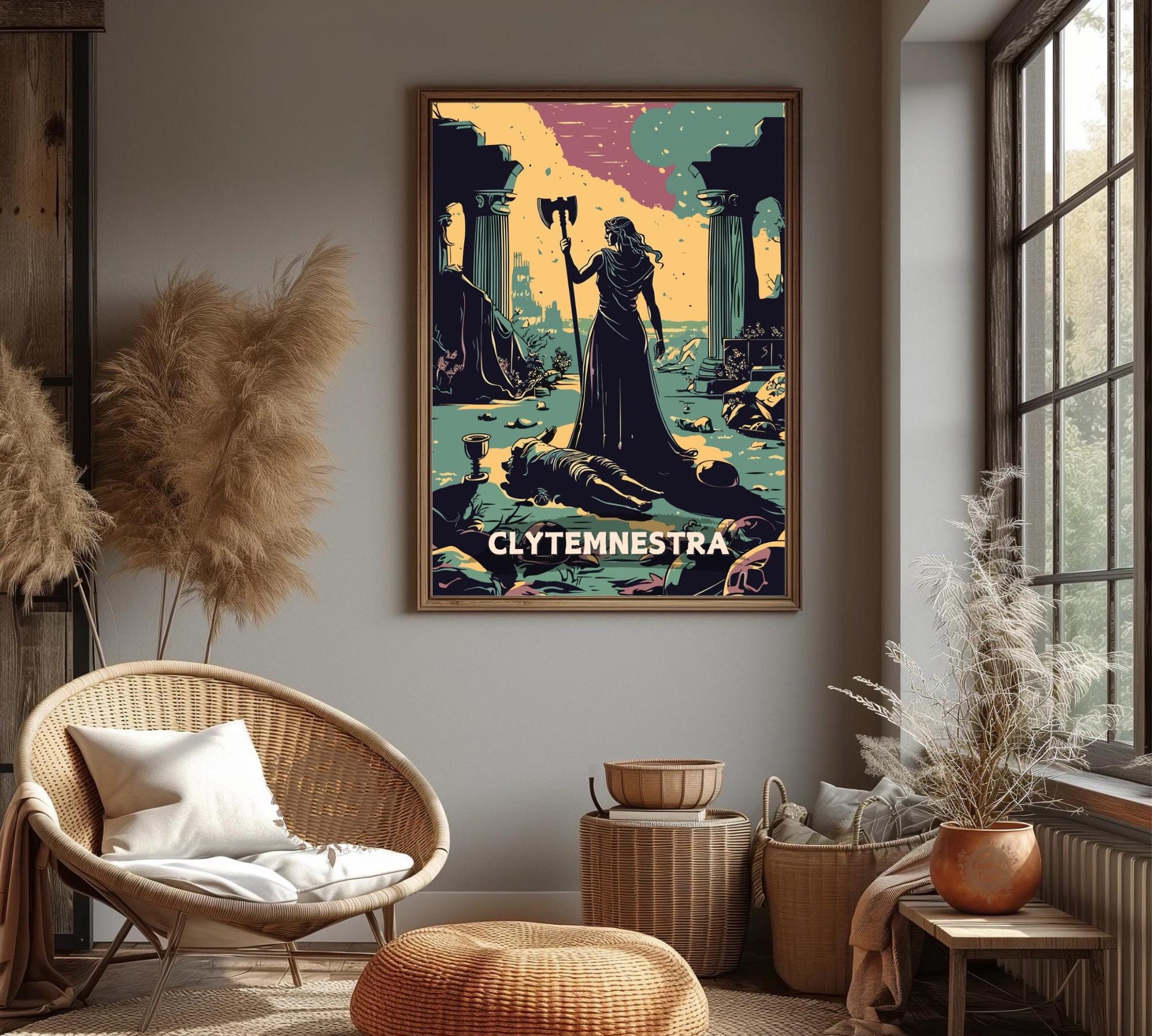 Clytemnestra Poster, Clytemnestra Wall Art, Greek Mythology, Ancient Greek Art, Greek Tragedy, Agamemnon, Helen of Sparta, Clytemnestra Print