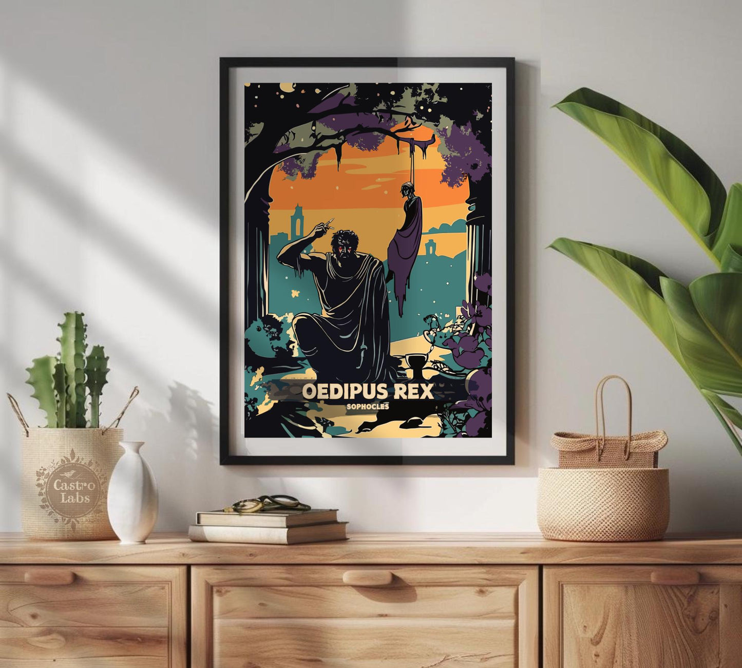 Oedipus Rex Poster, Oedipus Tyrannus Poster, Greek Mythology, Oedipus the King Poster, Ancient Greek Art, Athenian tragedy by Sophocles Art