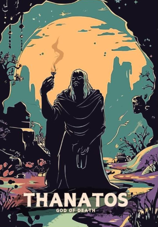 Thanatos God Poster, Greek God Thanatos, God of Death, Greek Mythology, Ancient Greek Art, Olympian Gods Fineart, Thanatos Poster