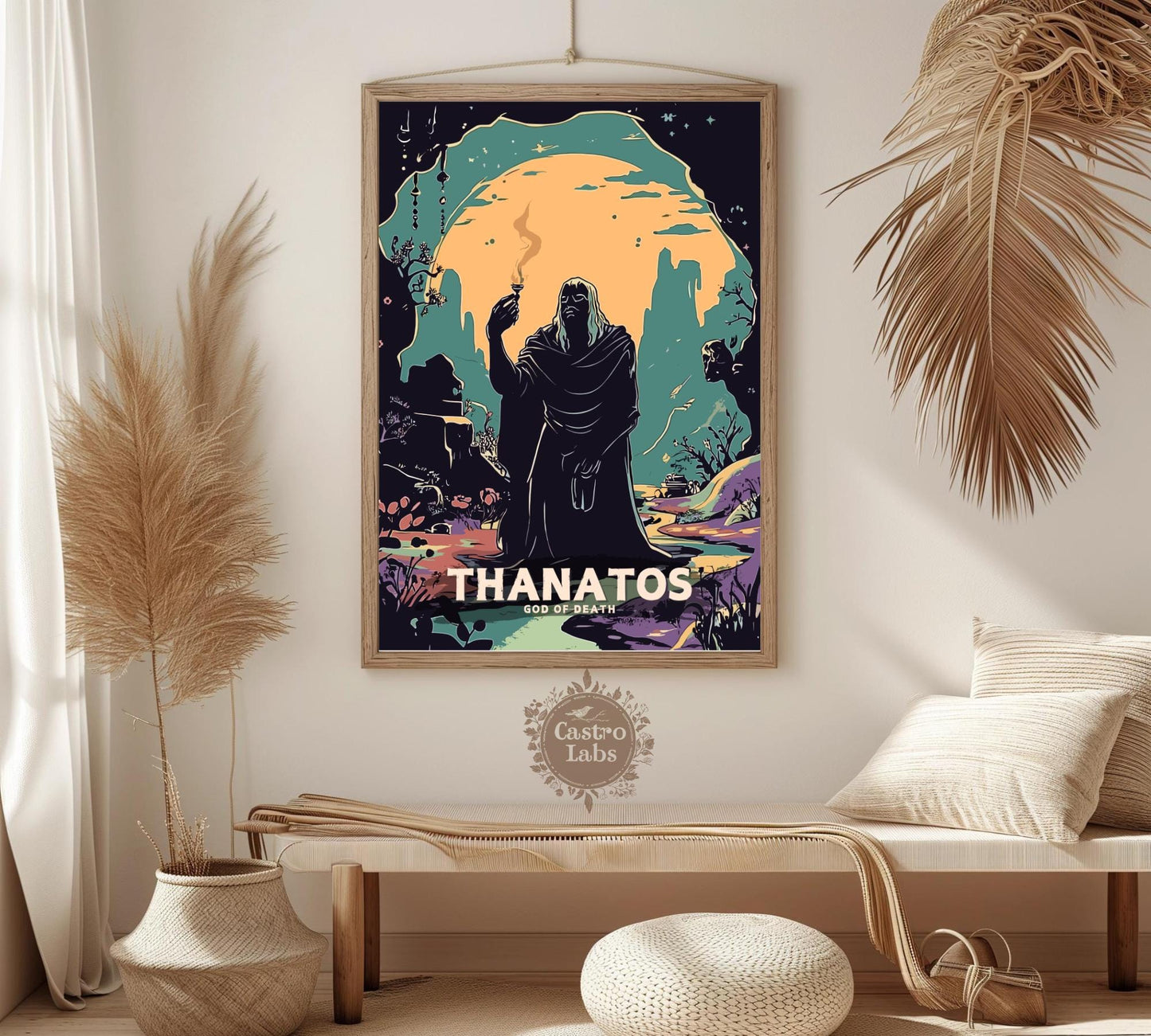 Thanatos God Poster, Greek God Thanatos, God of Death, Greek Mythology, Ancient Greek Art, Olympian Gods Fineart, Thanatos Poster