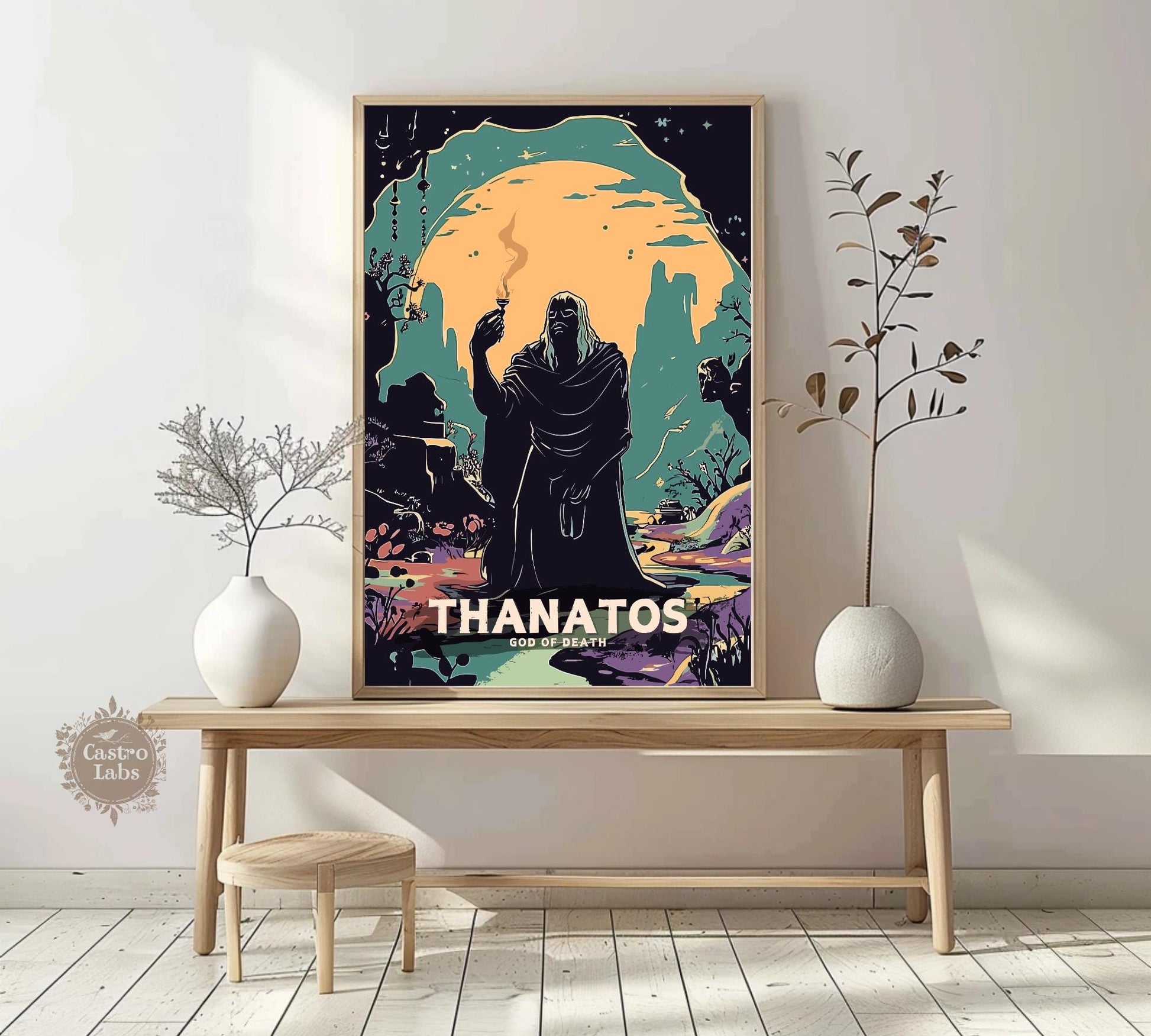Thanatos God Poster, Greek God Thanatos, God of Death, Greek Mythology, Ancient Greek Art, Olympian Gods Fineart, Thanatos Poster