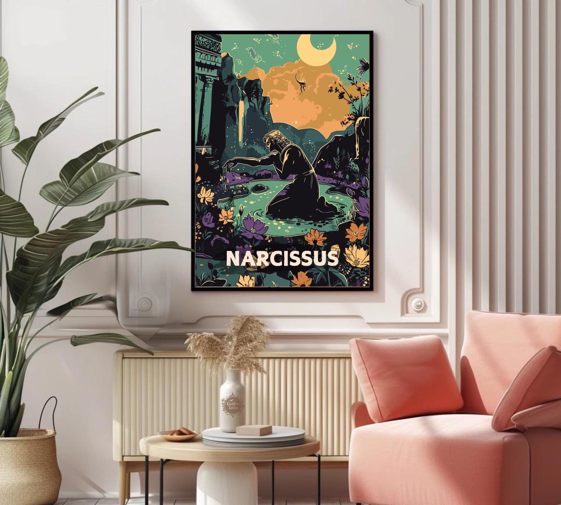 Narcissus Poster, Greek Narcissus, Greek Myth, Goddess Echo, Greek Mythology, Ancient Greek Art, Narcissus Greek mythology, Self love