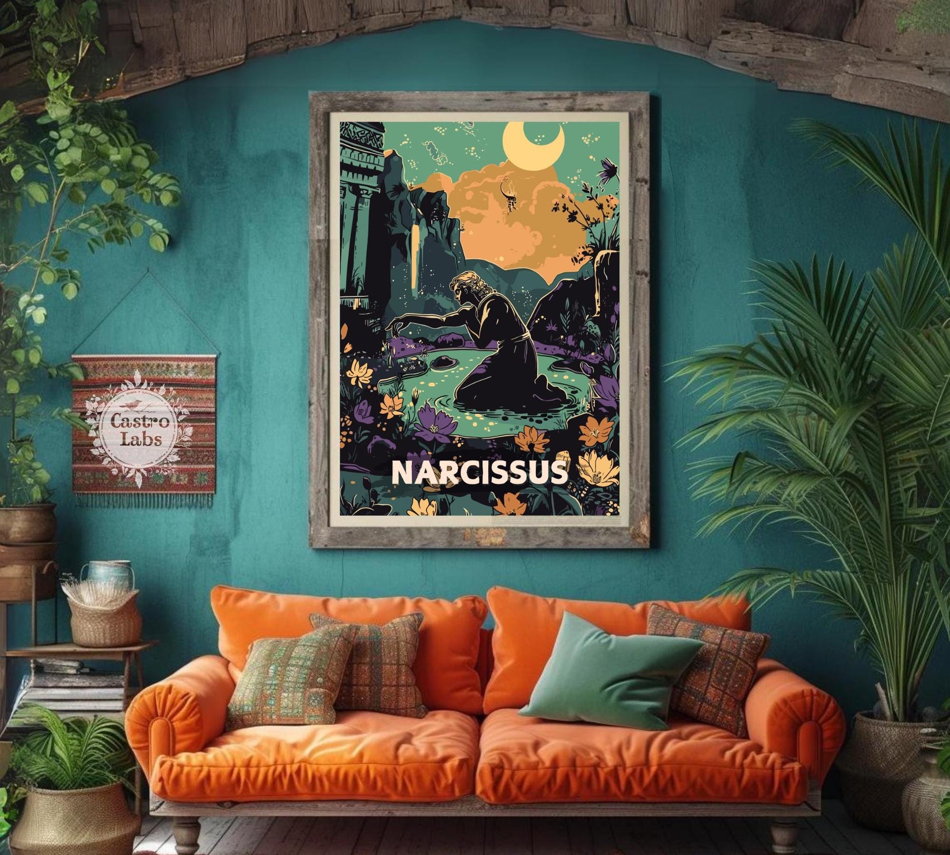 Narcissus Poster, Greek Narcissus, Greek Myth, Goddess Echo, Greek Mythology, Ancient Greek Art, Narcissus Greek mythology, Self love
