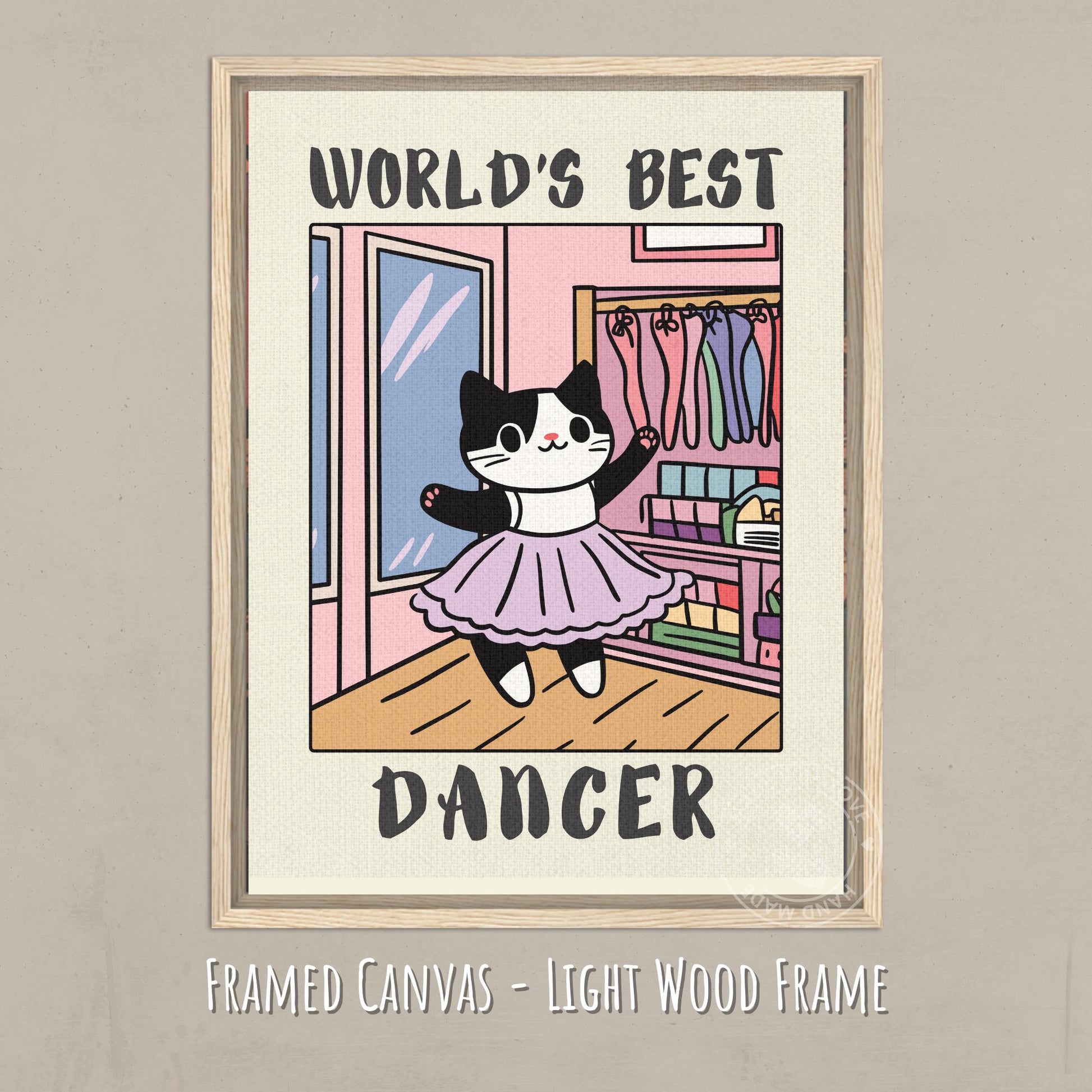 World's best Dancer Print on a canvas with light wooden frame