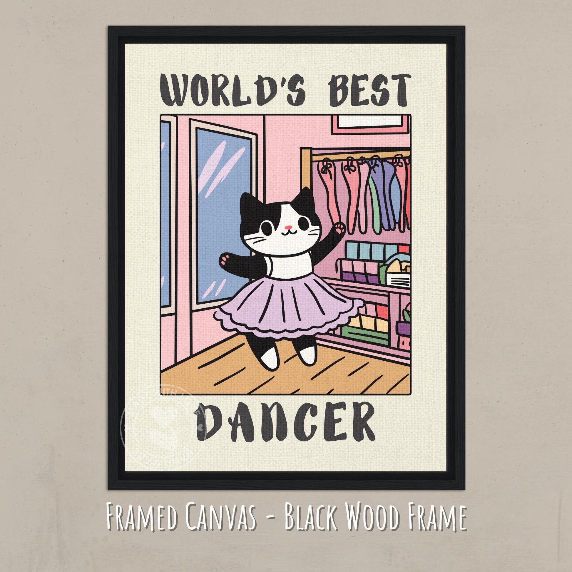 World's best Dancer Print on a canvas with black wooden frame