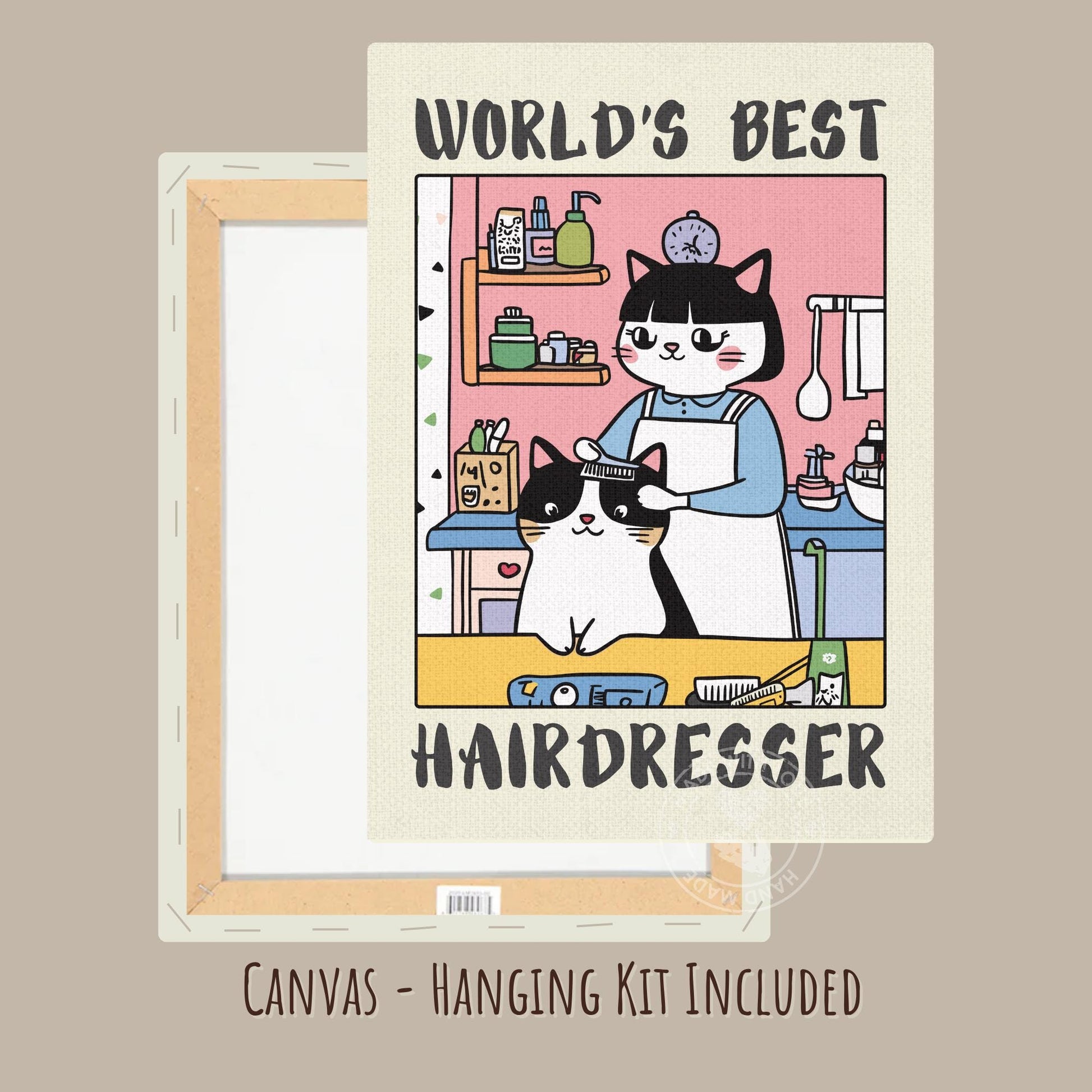 World&#39;s best Hairdresser Print on canvas