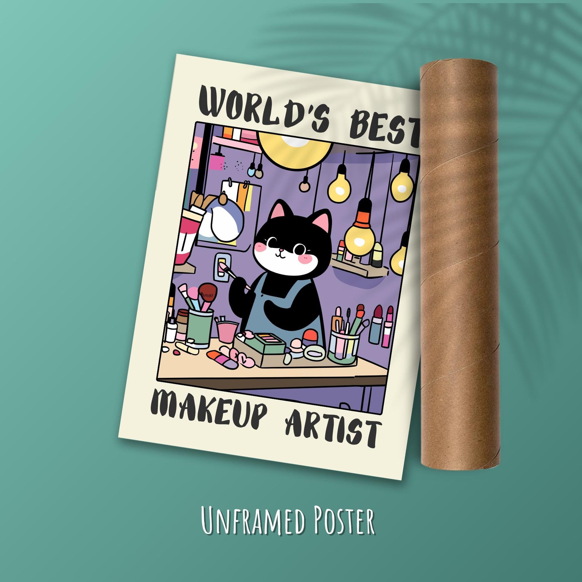 World&#39;s best Makeup Artist Print - Unframed poster and a tube