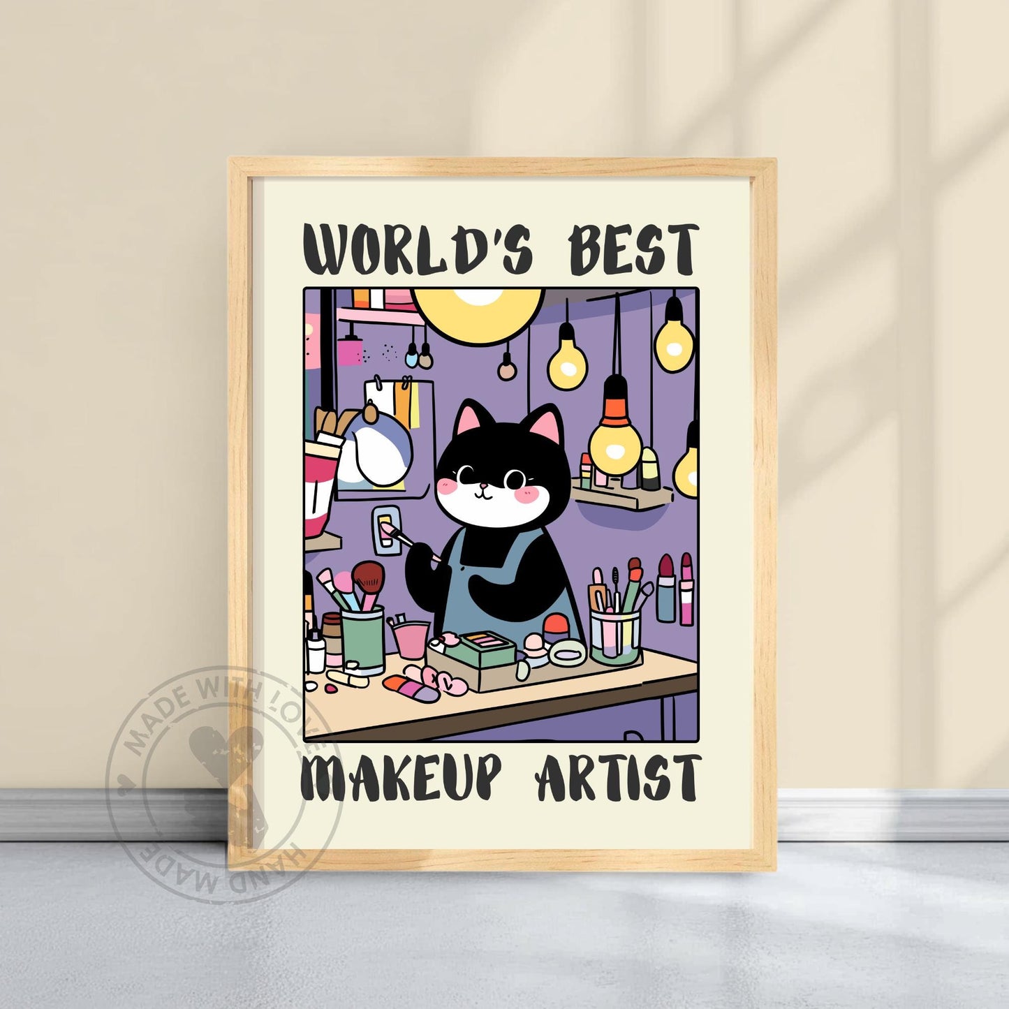 World&#39;s best Makeup Artist Print - Yellow Background