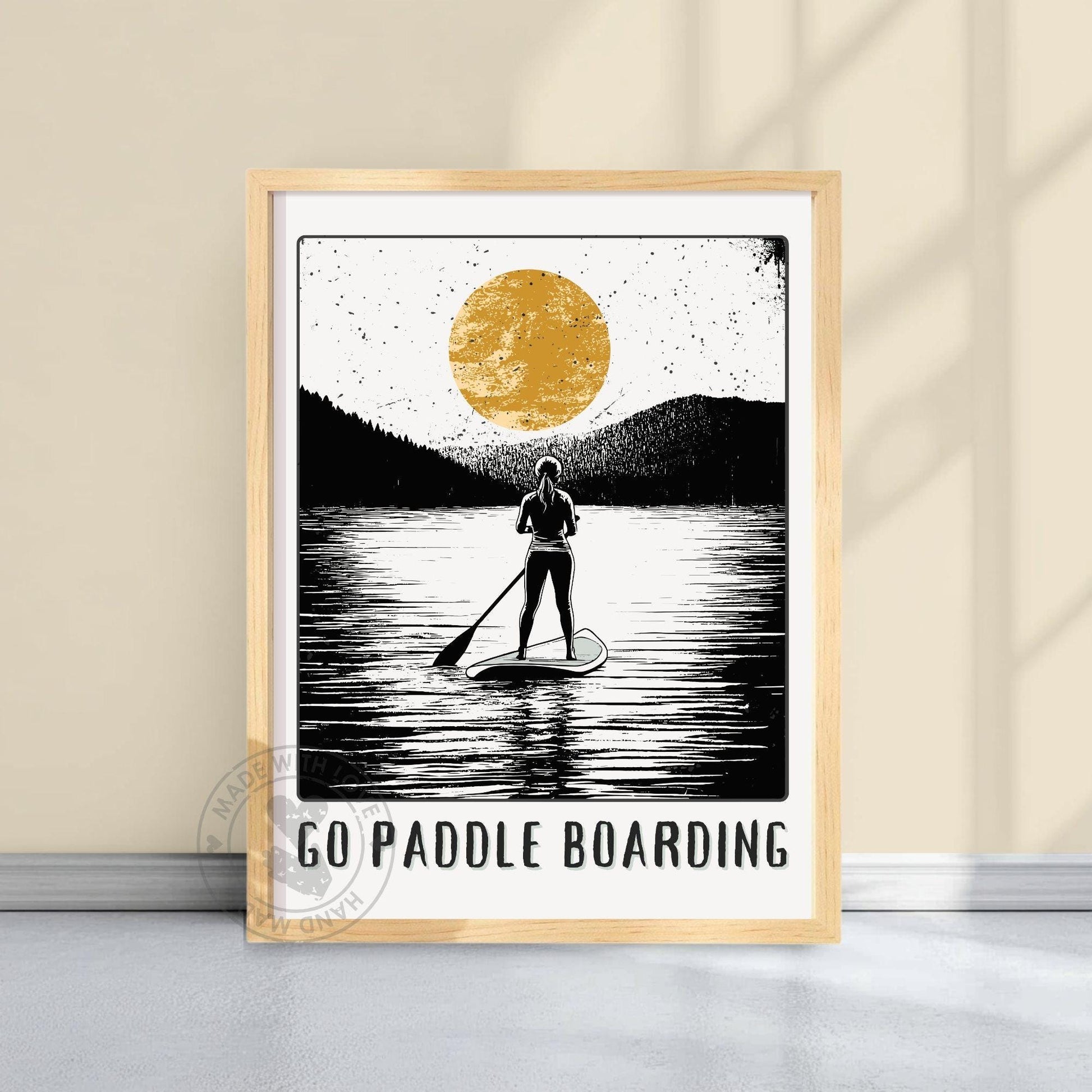 Go Paddle boarding Poster - Yellow wall