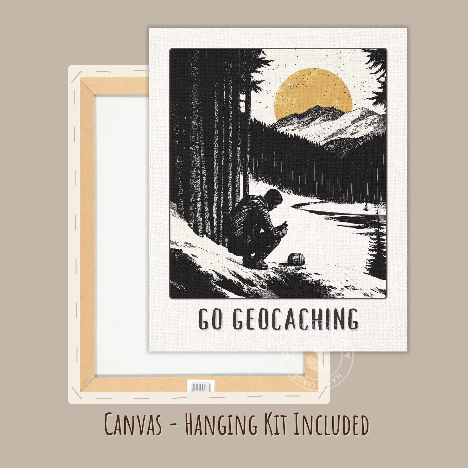 Geocaching Poster on a Canvas