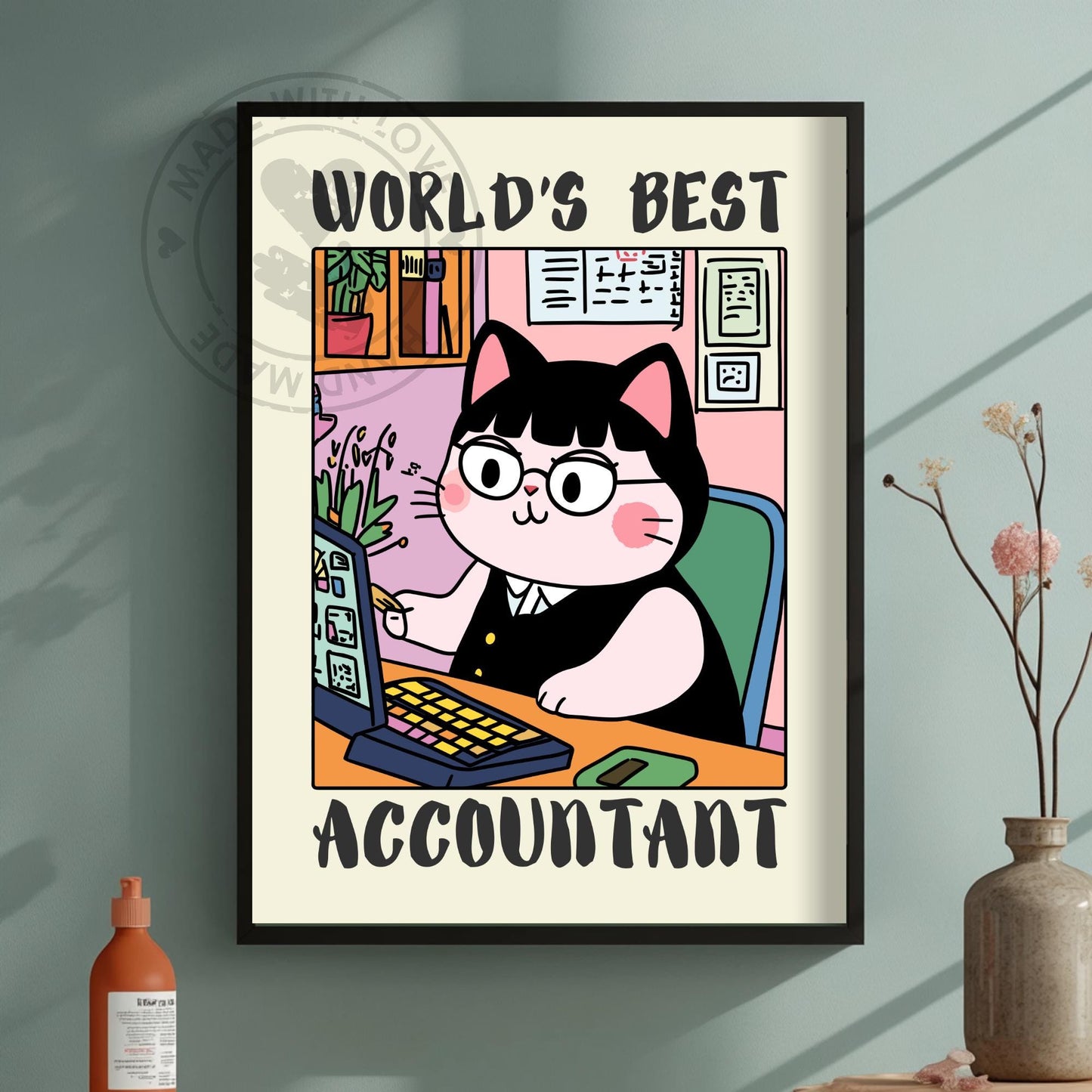 Funny Print, Gift ideas For Accountant - Green background