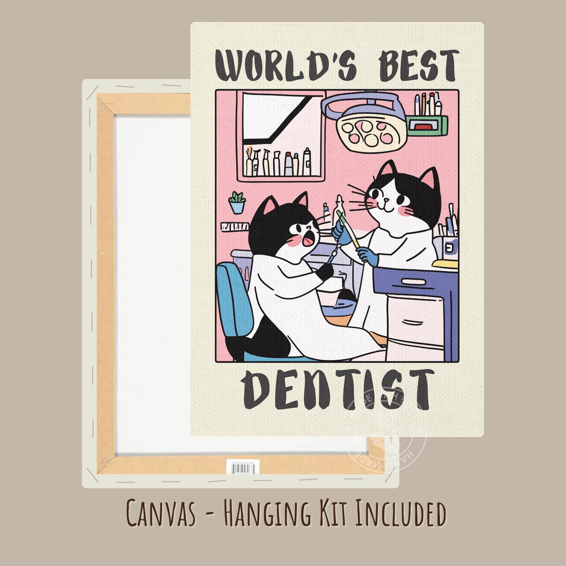 World's best Dentist Print - Poster presented on canvas