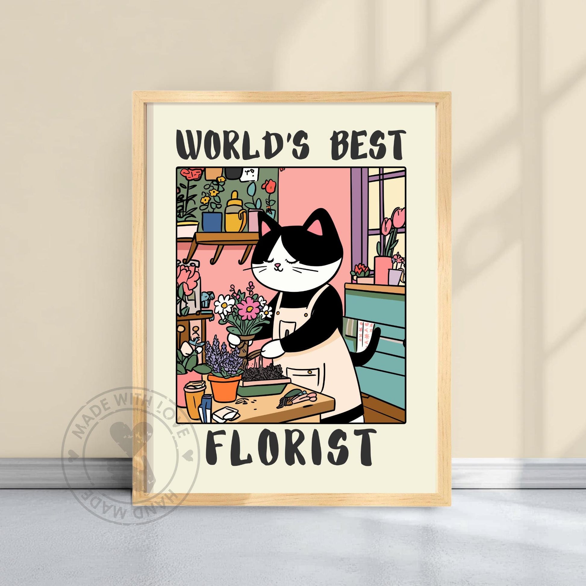 World&#39;s best Florist Poster - Yellow background